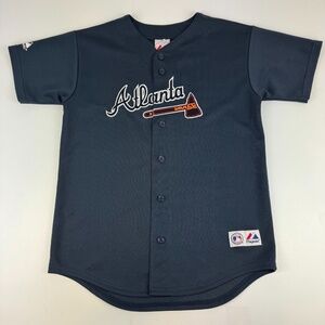 Vintage Majestic Youth Size L Atlanta Braves Jersey Stitched Logo Made in USA